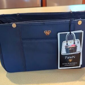 PurseN Navy Blue Medium Handbag Organizer Insert